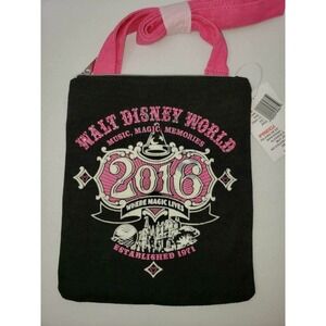 NWT DISNEY TATTOO STYLE CROSSBODY PARK PURSE BAG BLACK PINK 2016